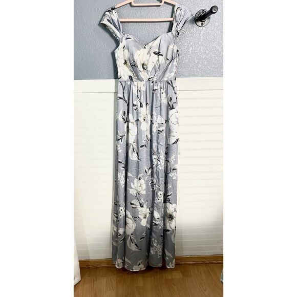 Bariano Shelly Floral Off the Shoulder Evening Dress - Picture 5 of 13